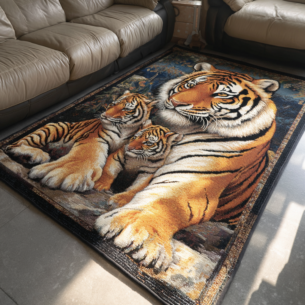 Tiger Soul Area Rug - Non-Slip Washable 3D Print Rug for Living Room & BedroomTVC2108103