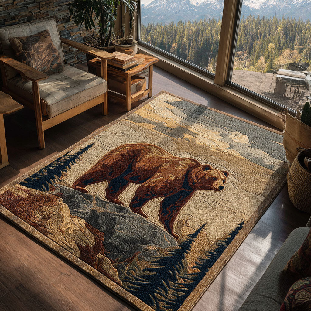 Timber Rest Area Rug - Non-Slip Washable 3D Print Rug for Living Room & BedroomTVC2108102