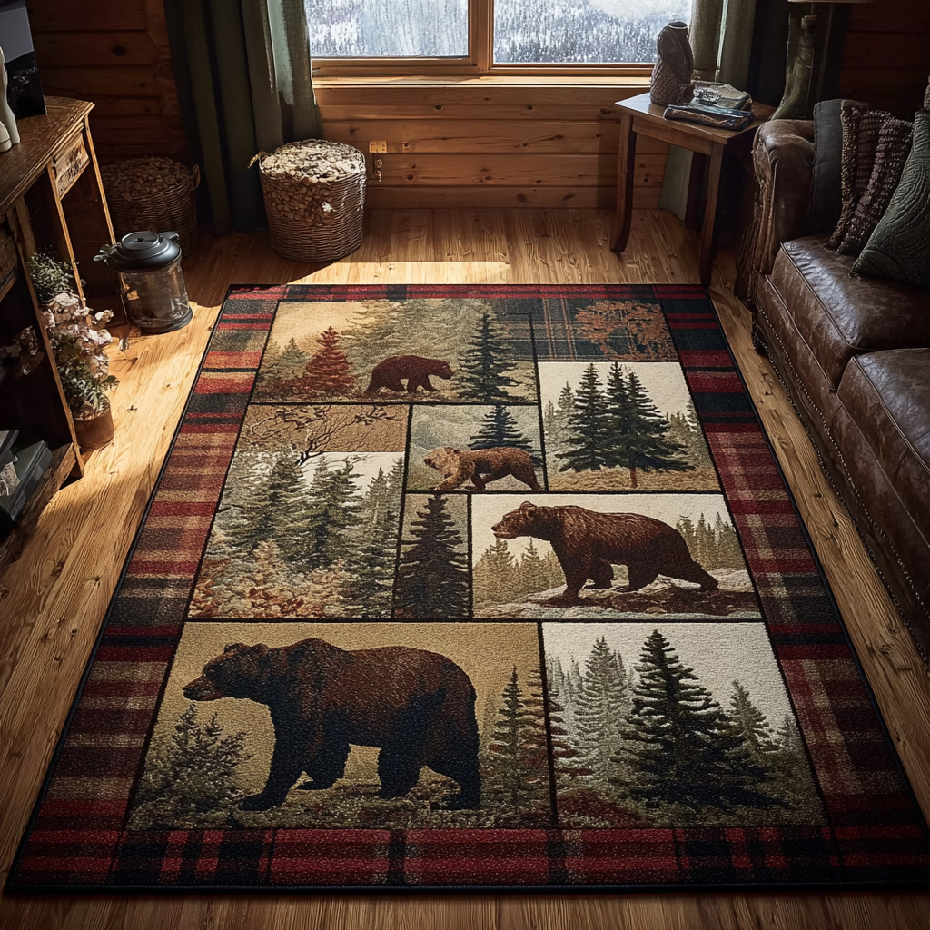 Timber Walk Area Rug - Non-Slip Washable 3D Print Rug for Living Room & BedroomTVC2108102