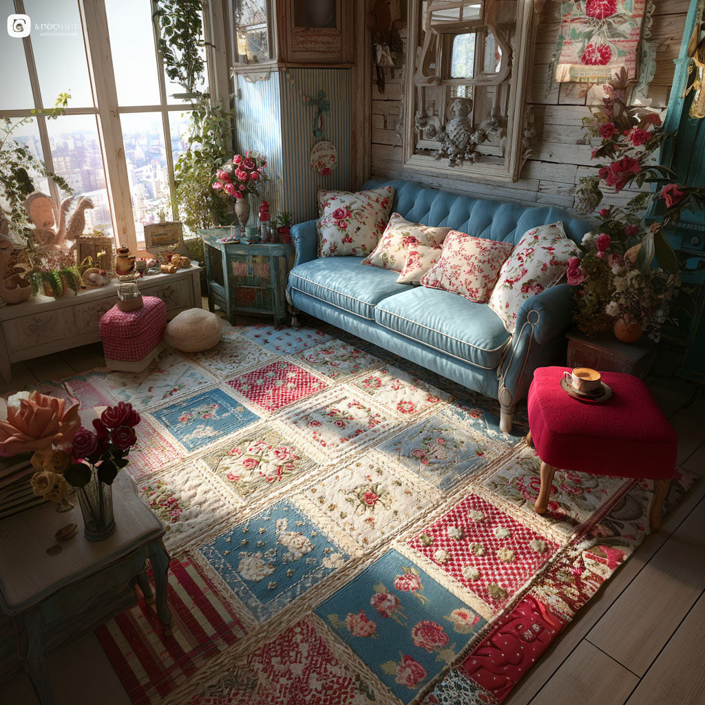 Timeless Rose Path Area Rug - Non-Slip Washable 3D Print Rug for Living Room & BedroomTVC2108102