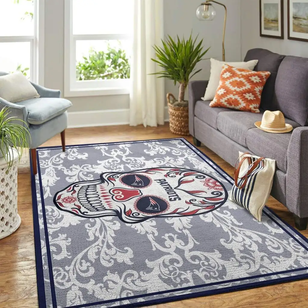 Titans Football Area Rug for Living Room Decor Gray and White