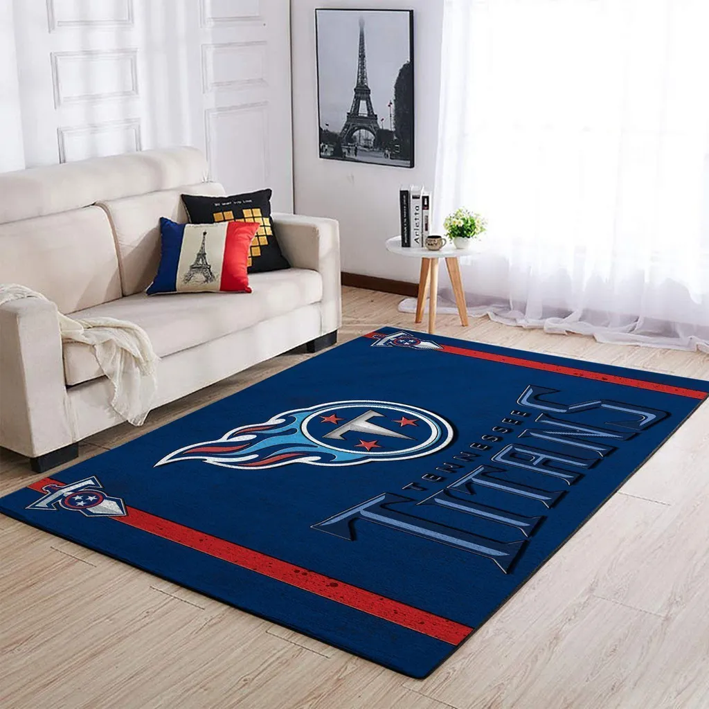 Titans Spirit Area Rug Soft Durable Floor Carpet Blue and Red
