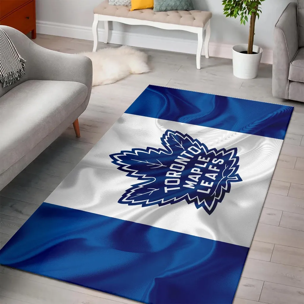 Toronto Maple Leafs Rug - Area for Fans Bedroom Decor Blue and White