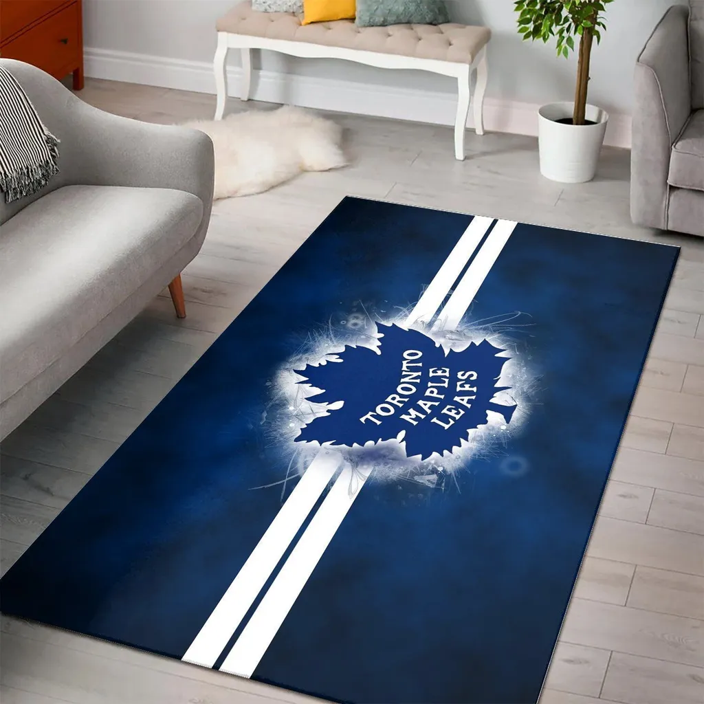 Toronto Maple Leafs Rug - Area for Living Room Decor Blue and White