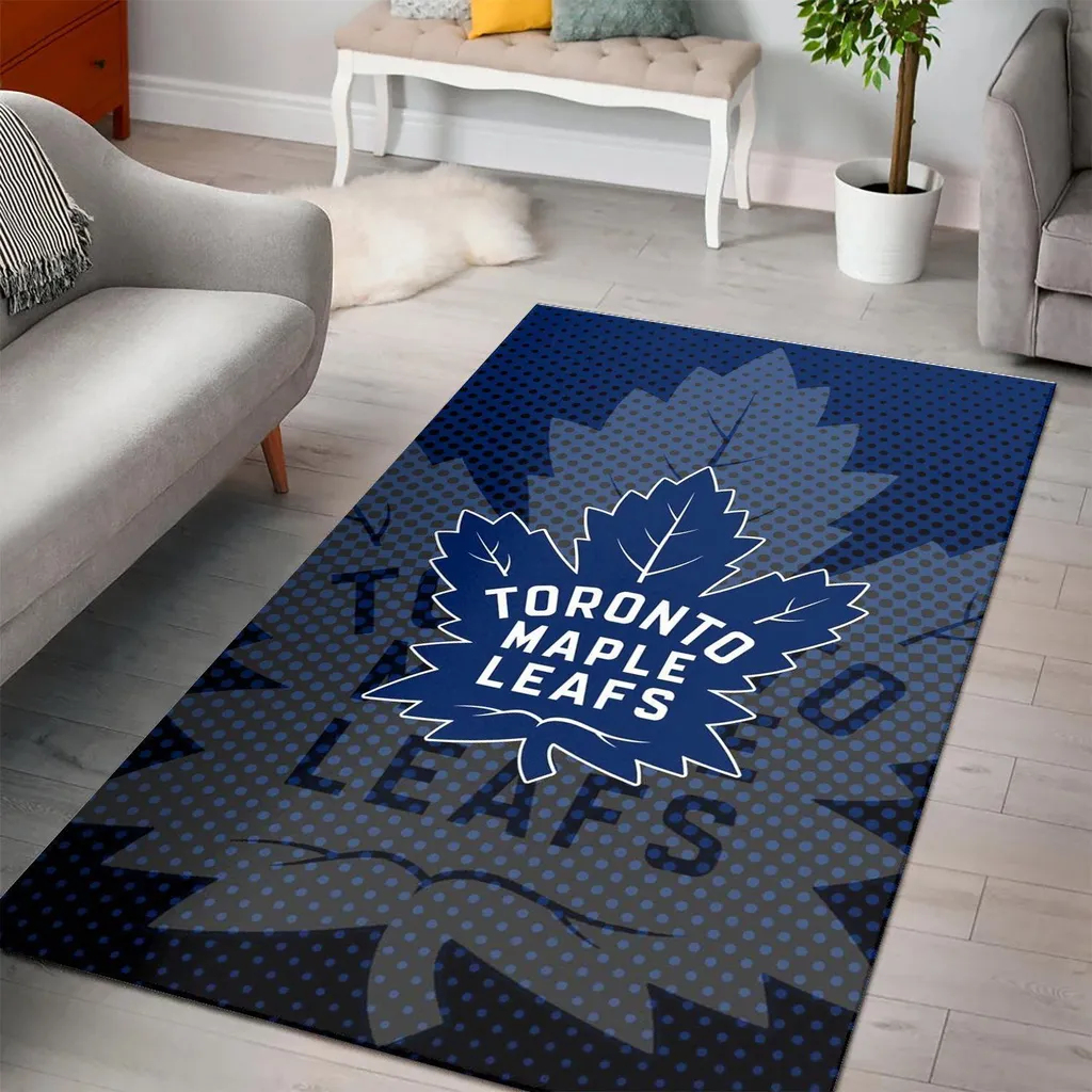 Toronto Maple Leafs Rug - for Living Room Decor Black and Blue