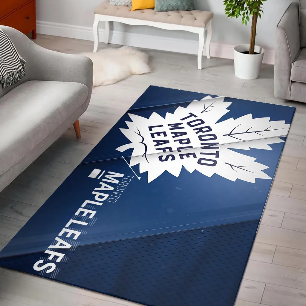 Toronto Maple Leafs Rug - for Living Room Decor Blue and White