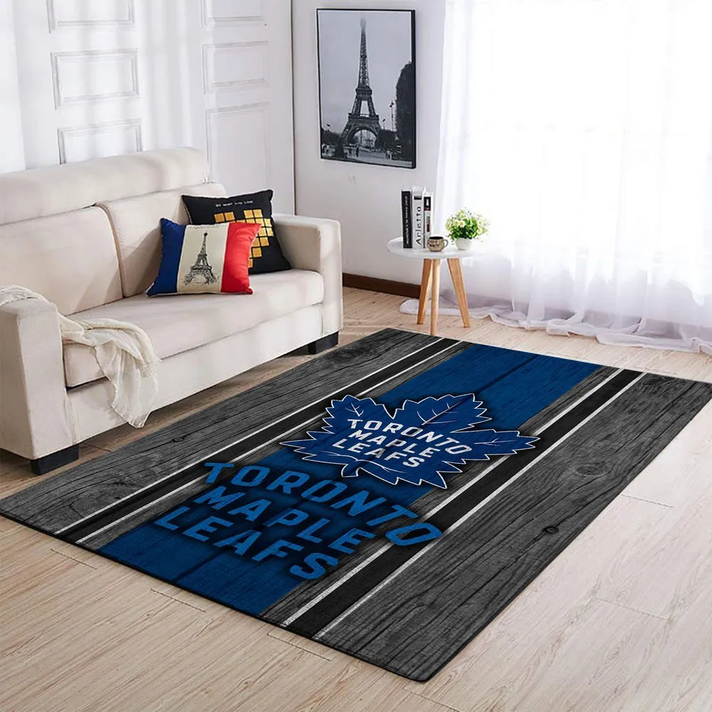 Toronto Maple Leafs Rug - Living Room Floor Decor Black and Blue