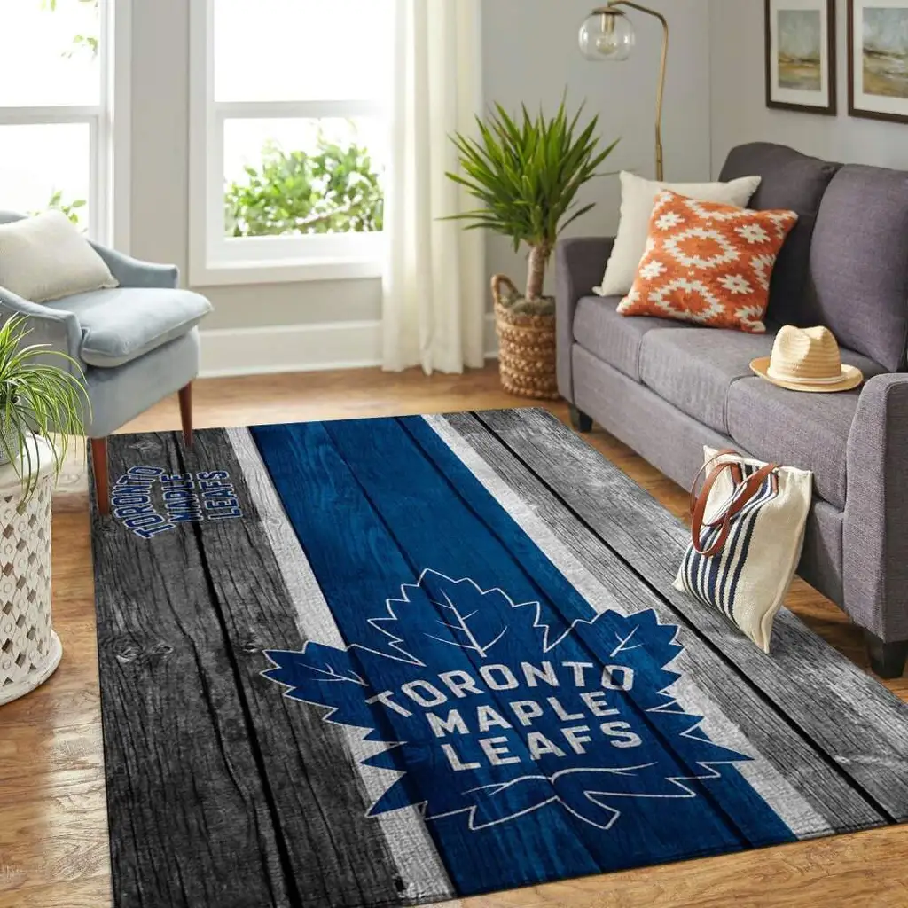Toronto Maple Leafs Rug - Vintage Area for Living Room Blue and Gray