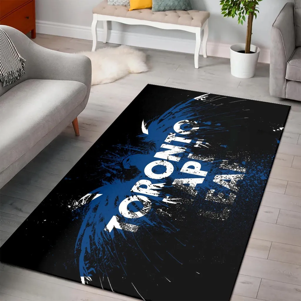 Toronto Raptors Rug - Area Modern Design for Living Room Black and Blue