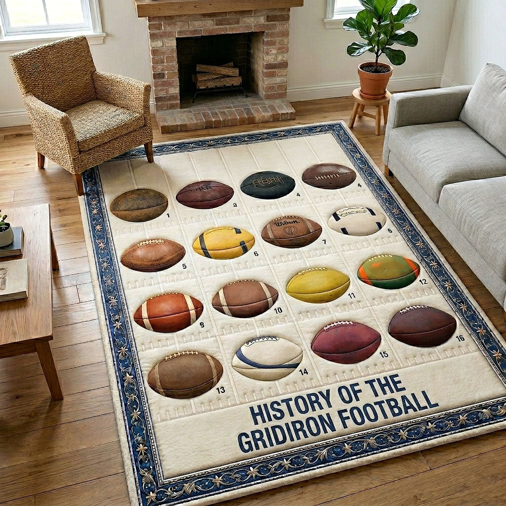 Touchdown Legacy Area Rug - Non-Slip Washable 3D Print Rug for Living Room & Bedroom (DesignTVC2108186
