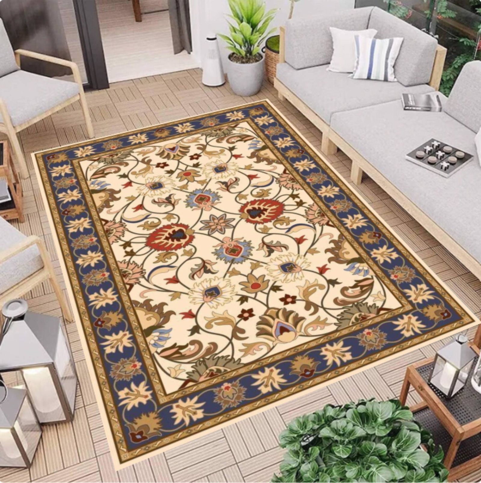 Traditional Floral Area Rug, Vintage Persian Style CarpetTVC1708382