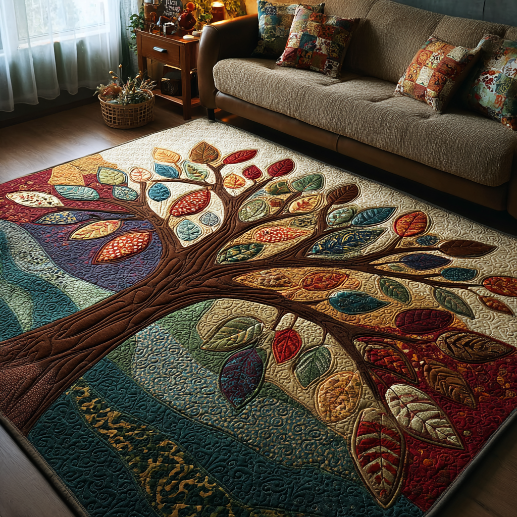 Tree Harmony Area Rug - Non-Slip Washable 3D Print Rug for Living Room & BedroomTVC2108102