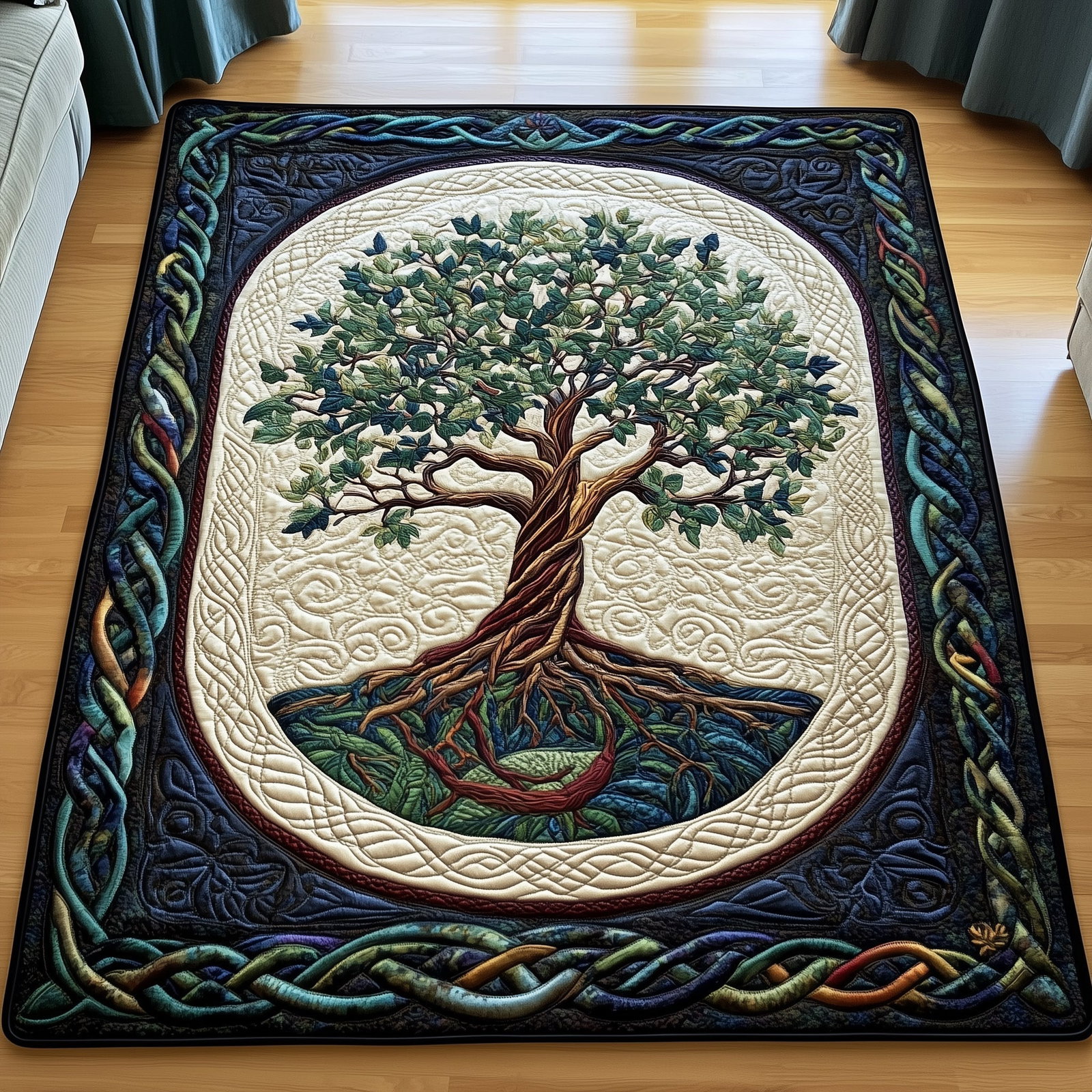 Tree Of Life Area Rug - Non-Slip Washable 3D Print Rug for Living Room & Bedroom (DesignTVC2108167