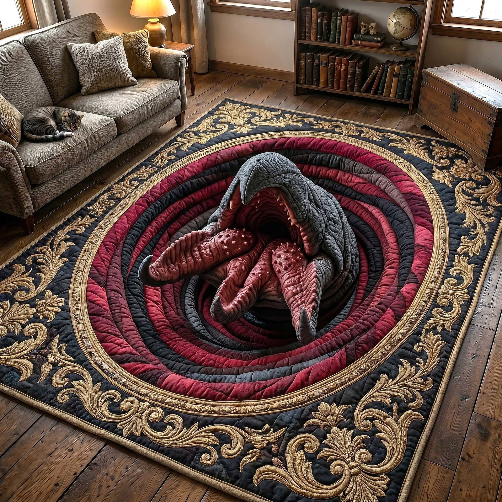 Tremors Graboid Area Rug - Non-Slip Washable 3D Print Rug for Living Room & Bedroom (DesignTVC2108185