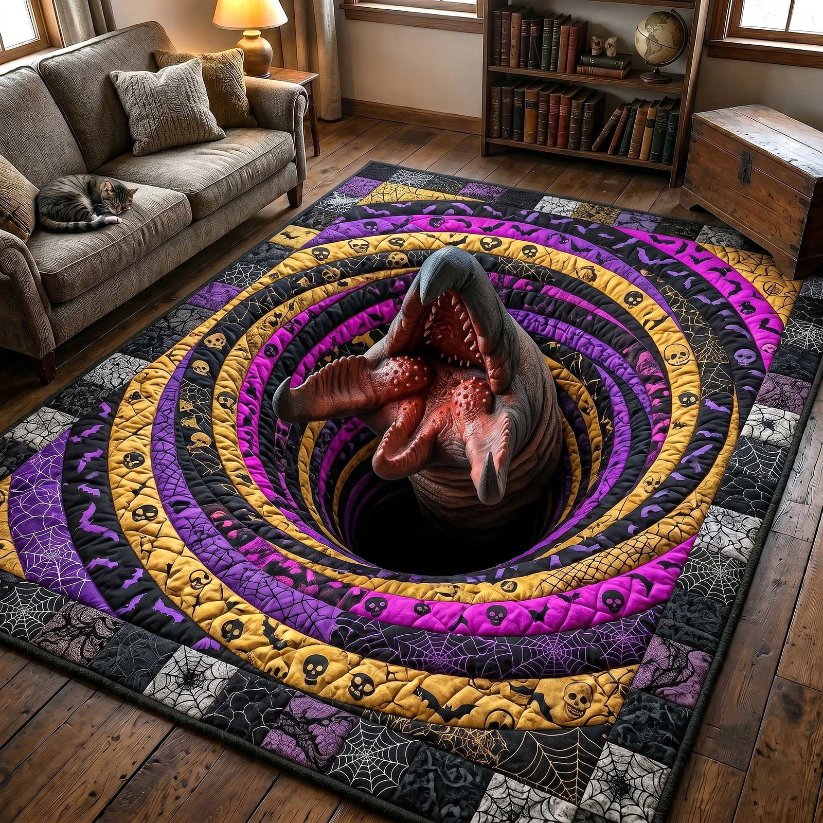 Tremors Graboid Area Rug - Non-Slip Washable 3D Print Rug for Living Room & BedroomTVC2108153