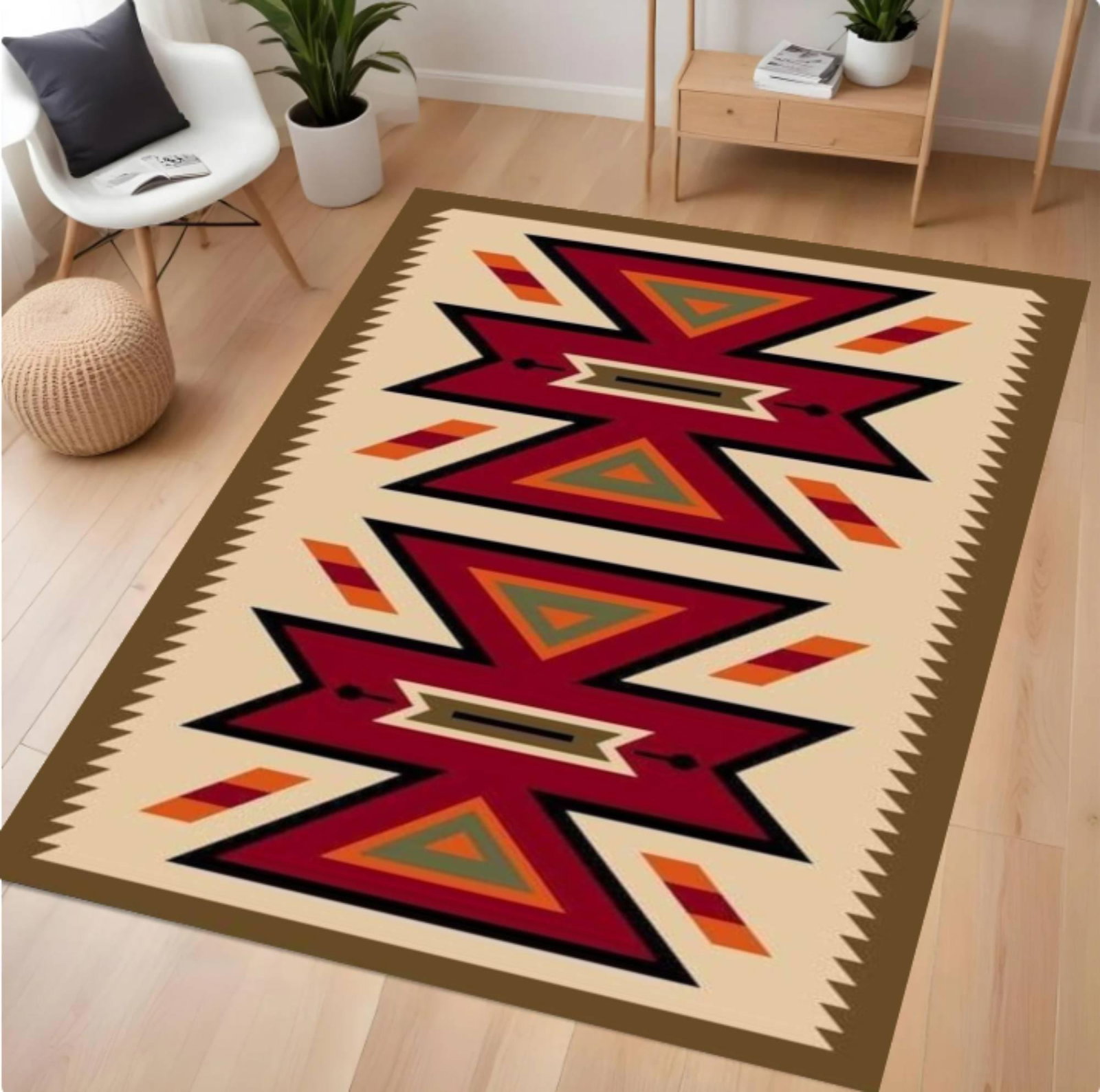 Tribal Boho Aztec Southwestern Geometric Rug Washable Non-slipTVC1708363