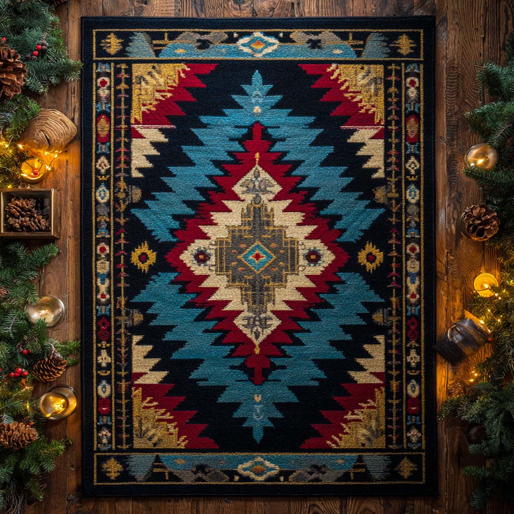 Tribal Ember Diamond Area Rug - Non-Slip Washable 3D Print Rug for Living Room & BedroomTVC2108102