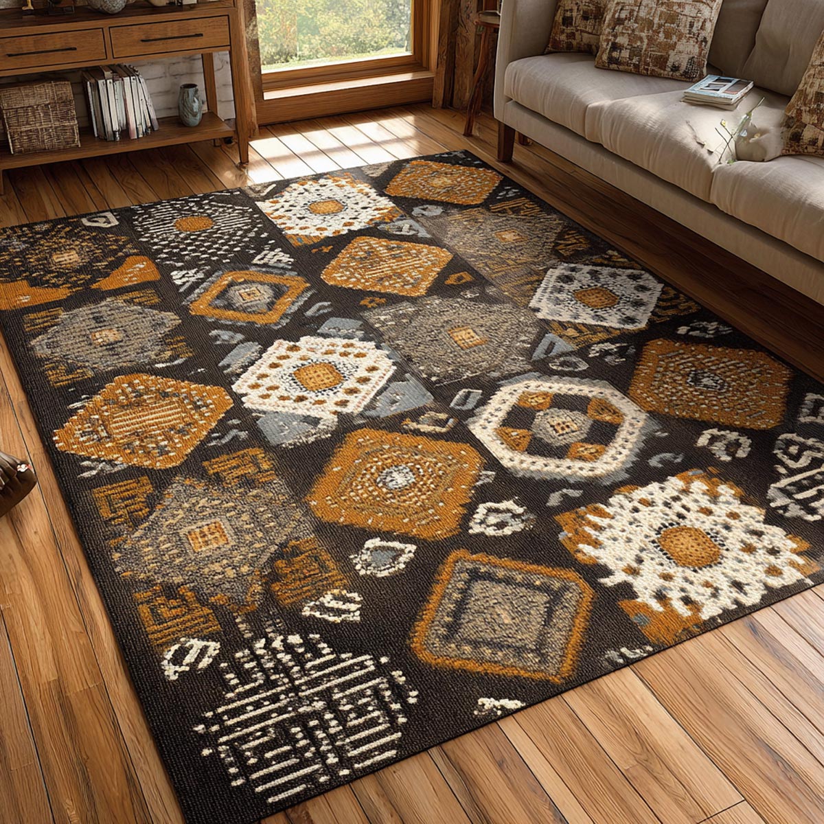 Tribal Essence Area Rug - Non-Slip Washable 3D Print Rug for Living Room & BedroomTVC2108102