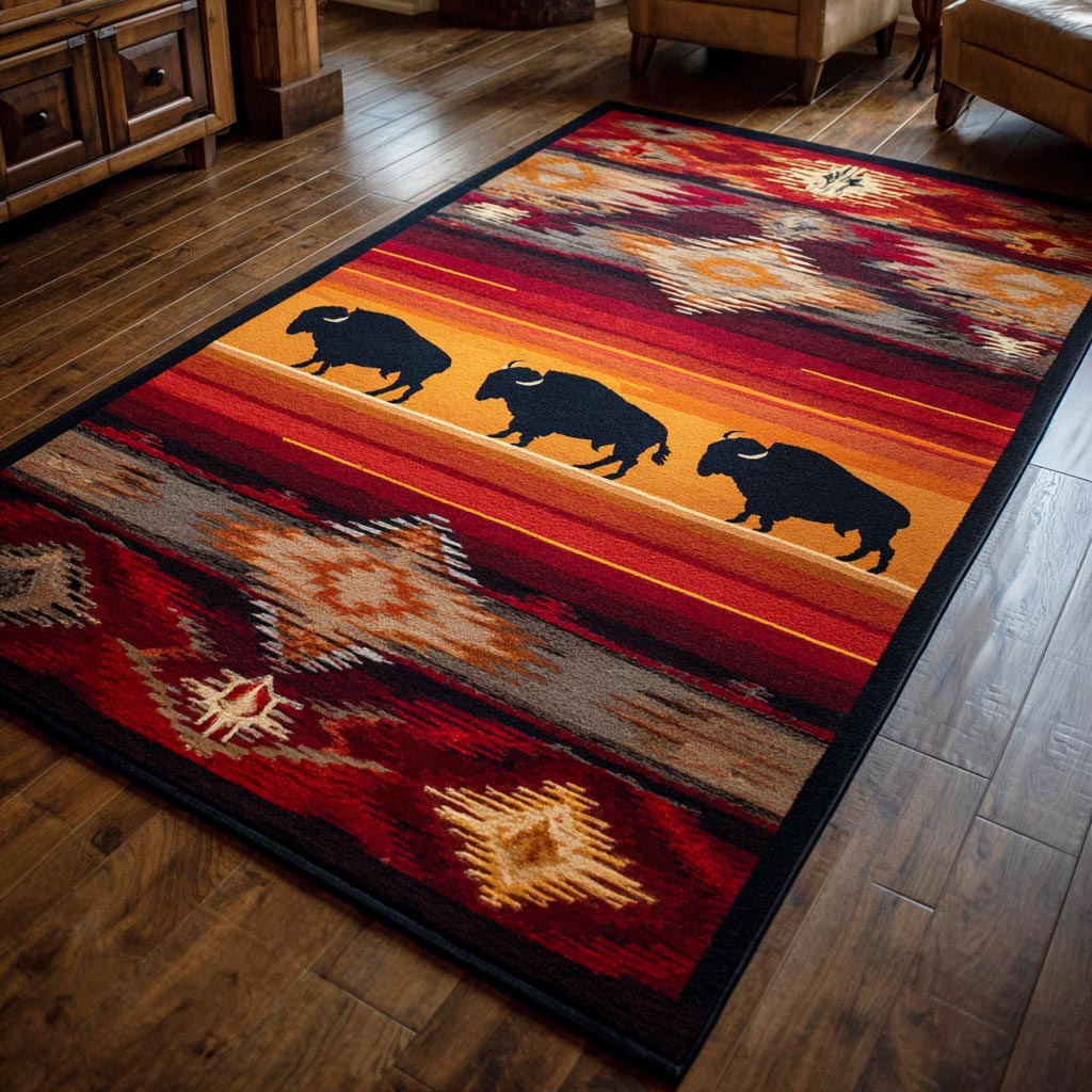 Tribal Moose Area Rug - Non-Slip Washable 3D Print Rug for Living Room & BedroomTVC2108101