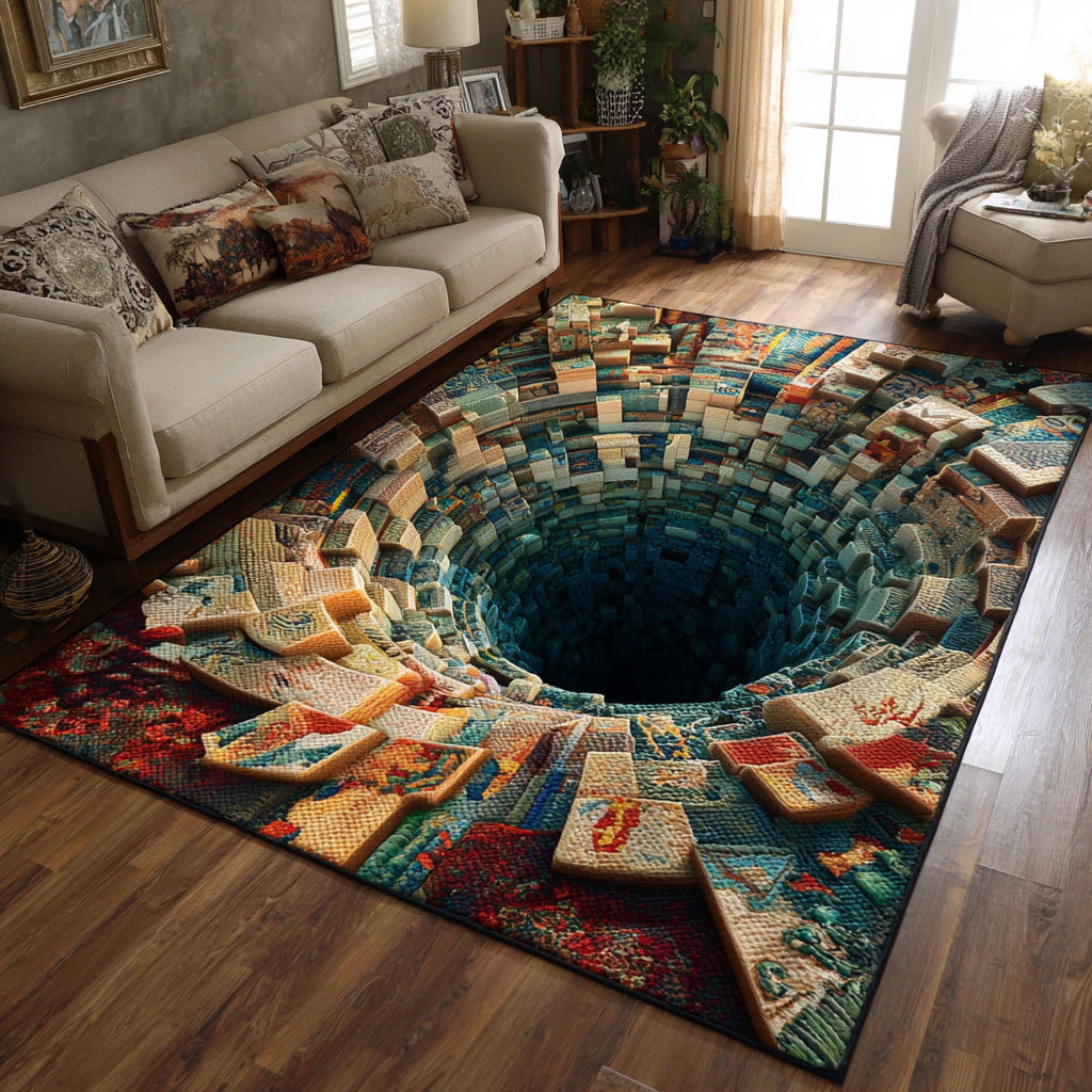 Tribal Vortex Area Rug - Non-Slip Washable 3D Print Rug for Living Room & BedroomTVC2108210