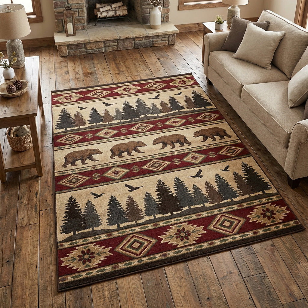 Tribal Wilderness Area Rug - Non-Slip Washable 3D Print Rug for Living Room & BedroomTVC2108101