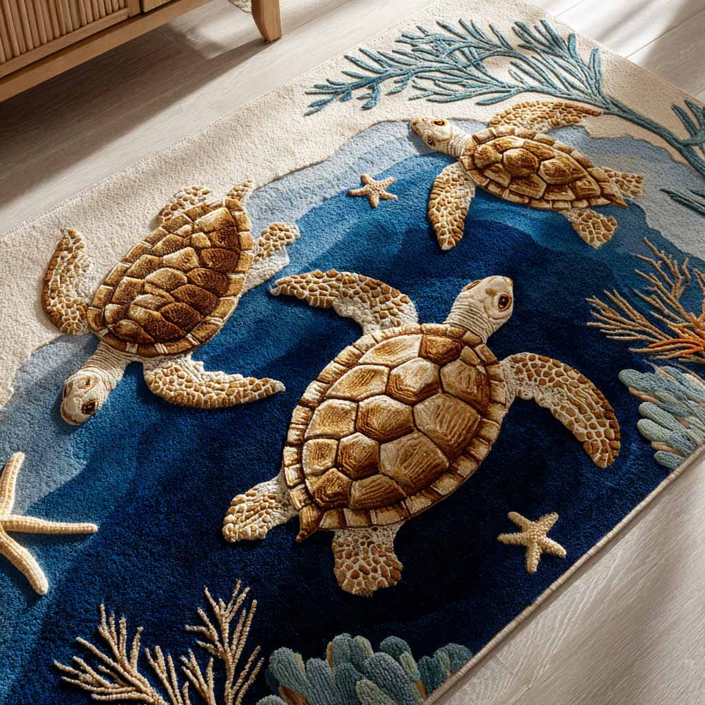 Triplet Tides Area Rug - Non-Slip Washable 3D Print Rug for Living Room & BedroomTVC2108101