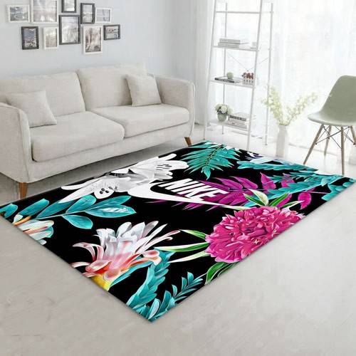 Tropical Flowers Art Area Rug