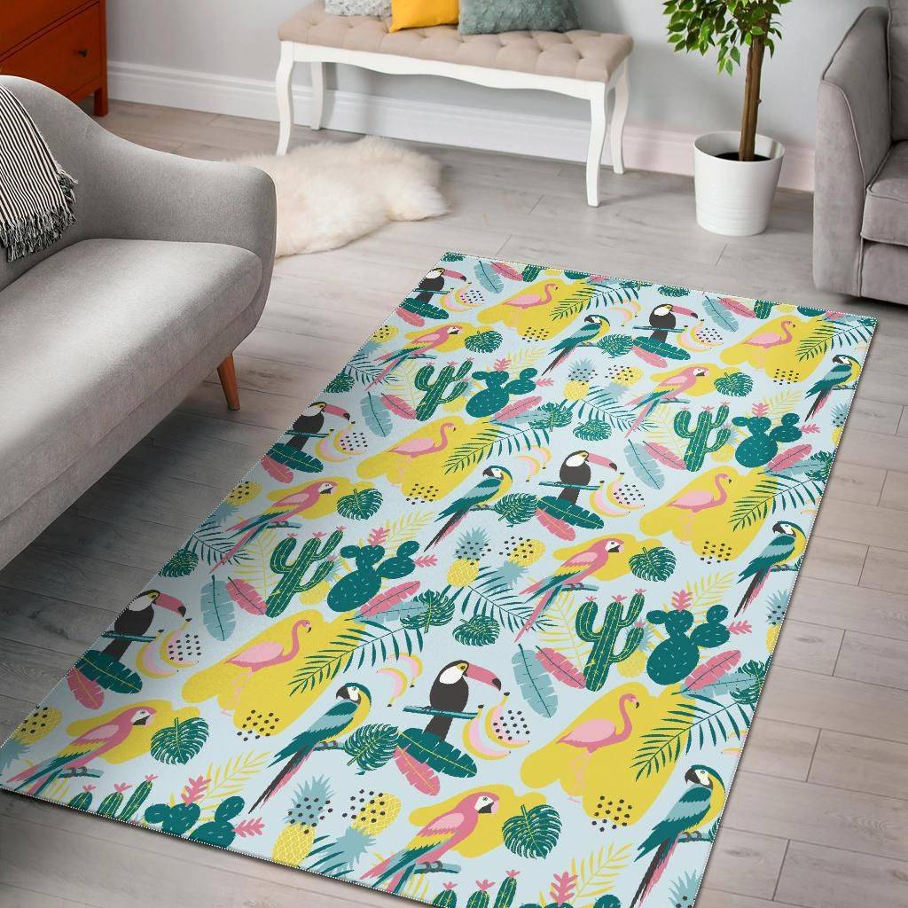 Tropical Toucan Bird Pattern Area Retangle Rug For Home DÃ©cor
