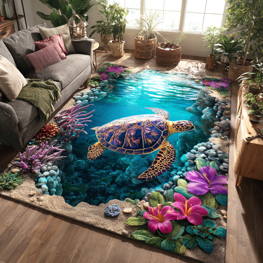 Tropical Water Dream Area Rug - Non-Slip Washable 3D Print Rug for Living Room & BedroomTVC2108101