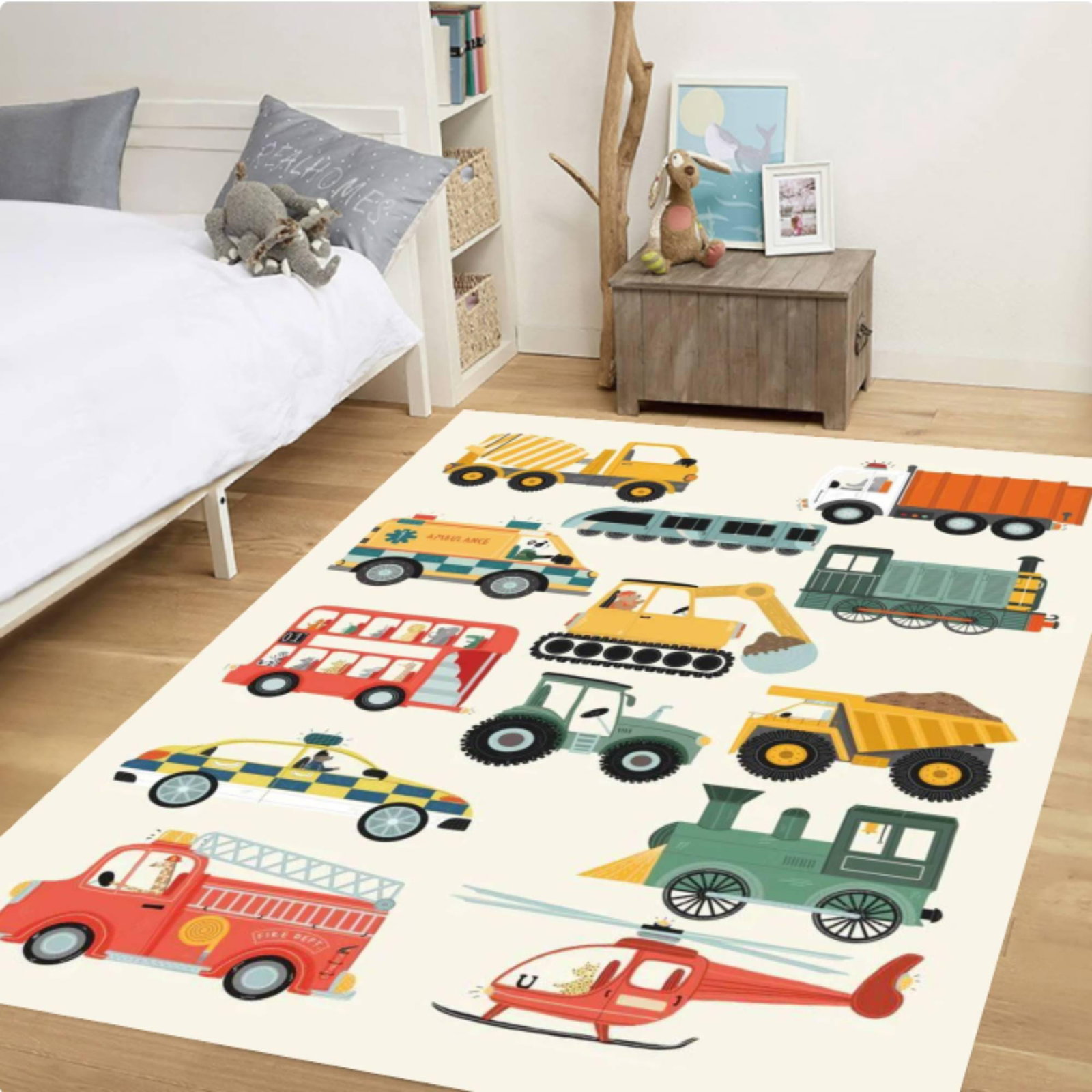 Trucks Cars Train Kids Vehicle RugTVC1708385
