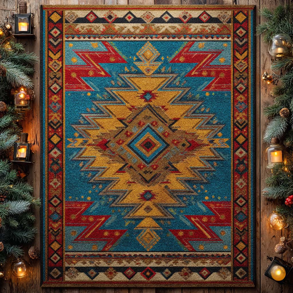 Turquoise Mesa Radiance Area Rug - Non-Slip Washable 3D Print Rug for Living Room & BedroomTVC2108101