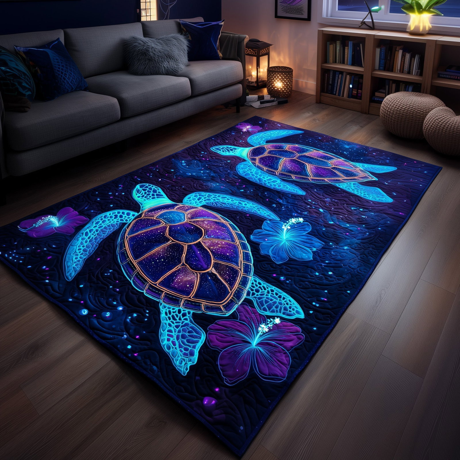 Turtle Area Rug - Non-Slip Washable 3D Print Rug for Living Room & BedroomTVC2108144