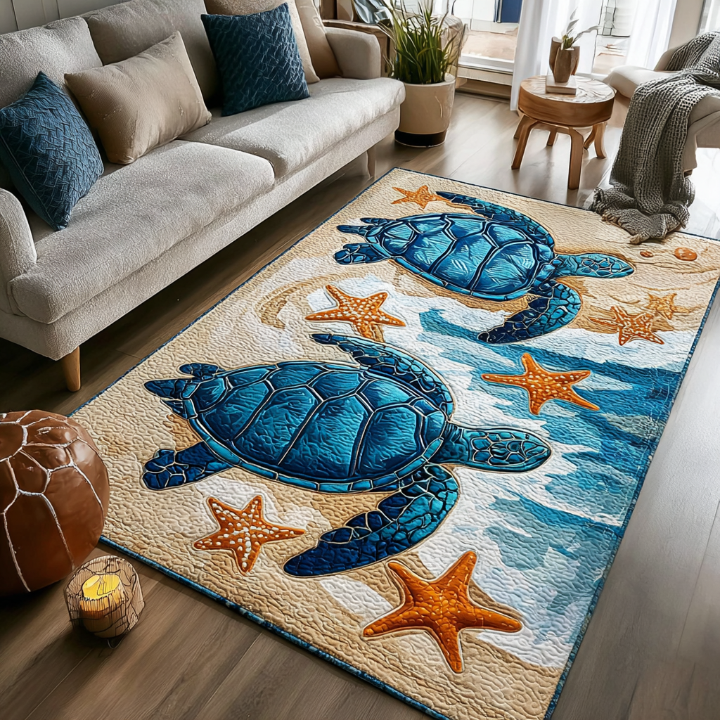 Turtle Dreams Area Rug - Non-Slip Washable 3D Print Rug for Living Room & BedroomTVC2108101