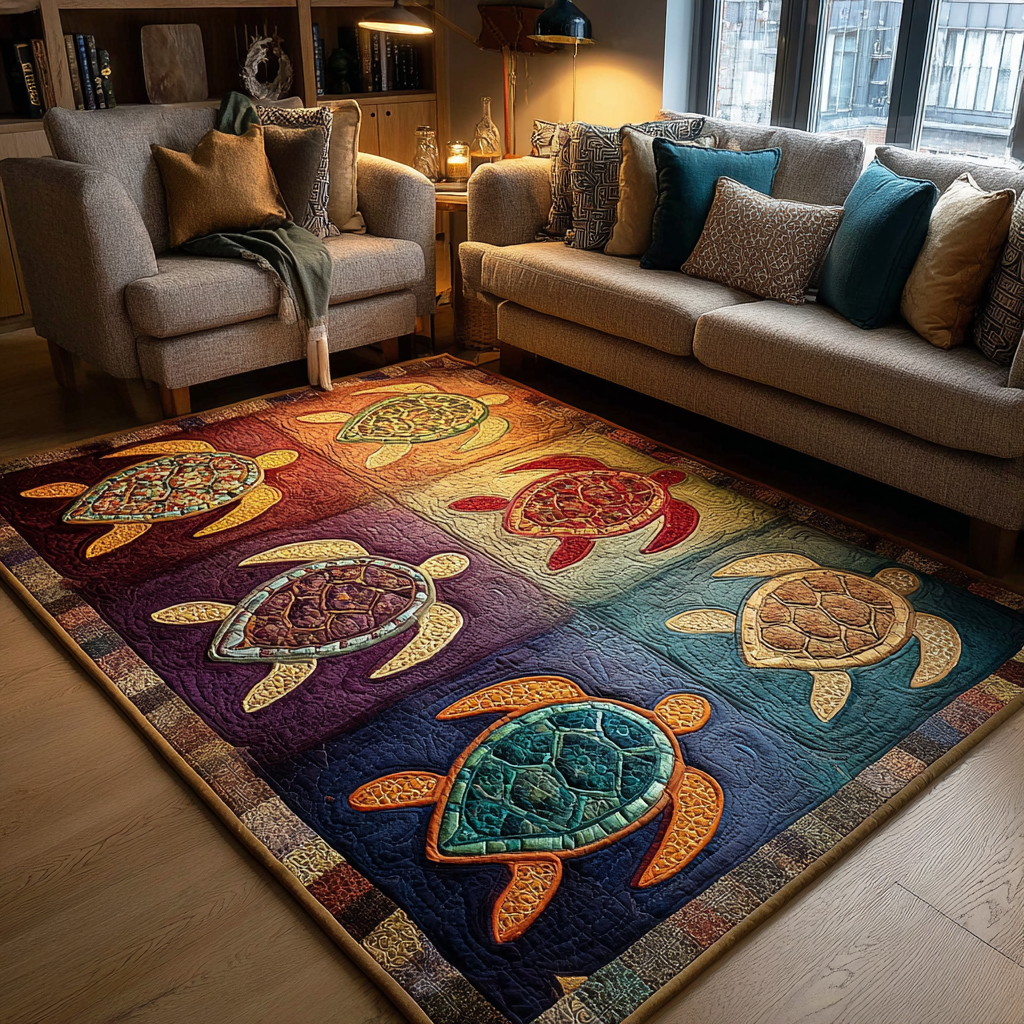 Turtle Path Area Rug - Non-Slip Washable 3D Print Rug for Living Room & BedroomTVC2108100
