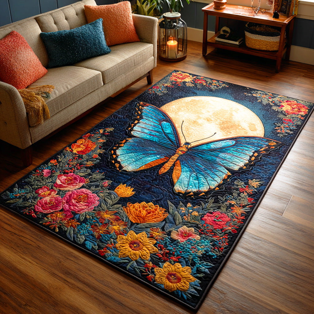 Twilight Butterfly Area Rug - Non-Slip Washable 3D Print Rug for Living Room & BedroomTVC2108100