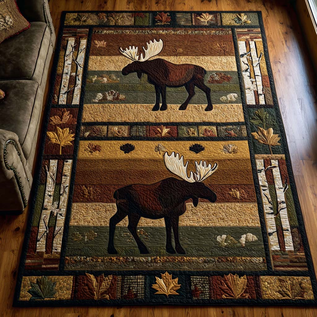 Twin Moose Area Rug - Non-Slip Washable 3D Print Rug for Living Room & BedroomTVC210899
