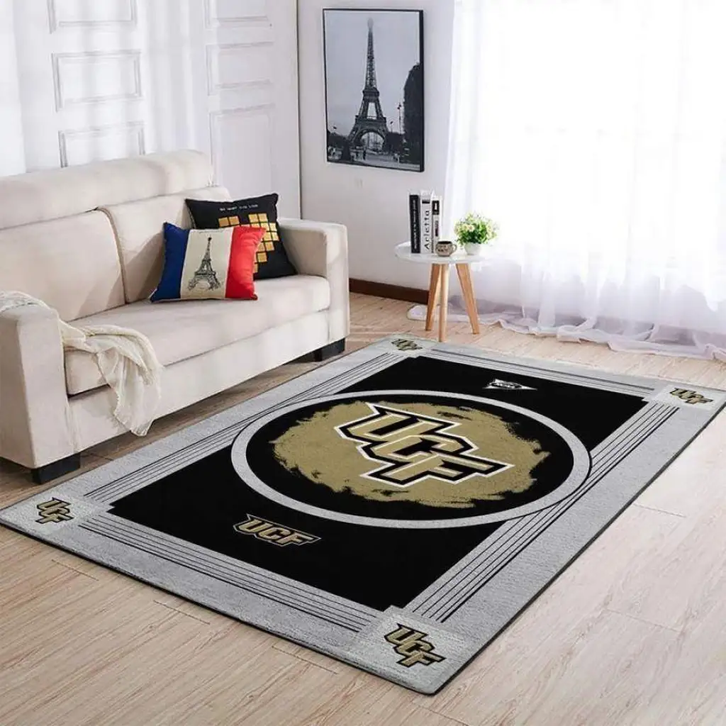 UCF Logo Area Rug Perfect for Modern Living Room Beige and Black