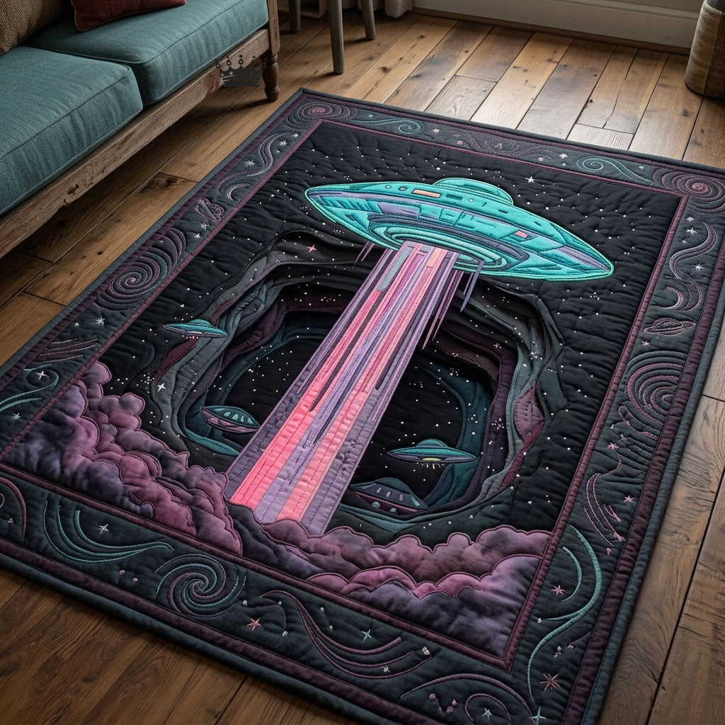 UFO Abduction Beam Area Rug - Non-Slip Washable 3D Print Rug for Living Room & BedroomTVC210857