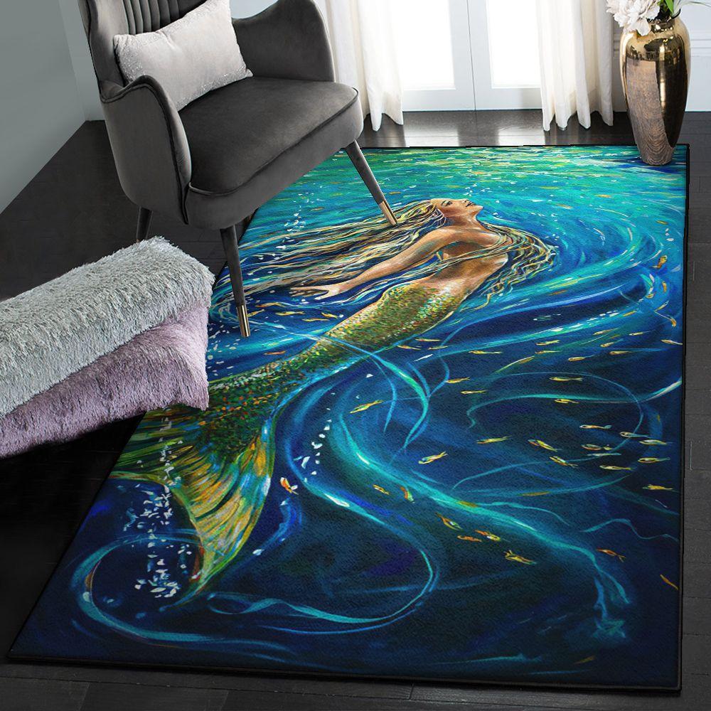 Under The Sea Carpets For Living Room, Mermaid Rug