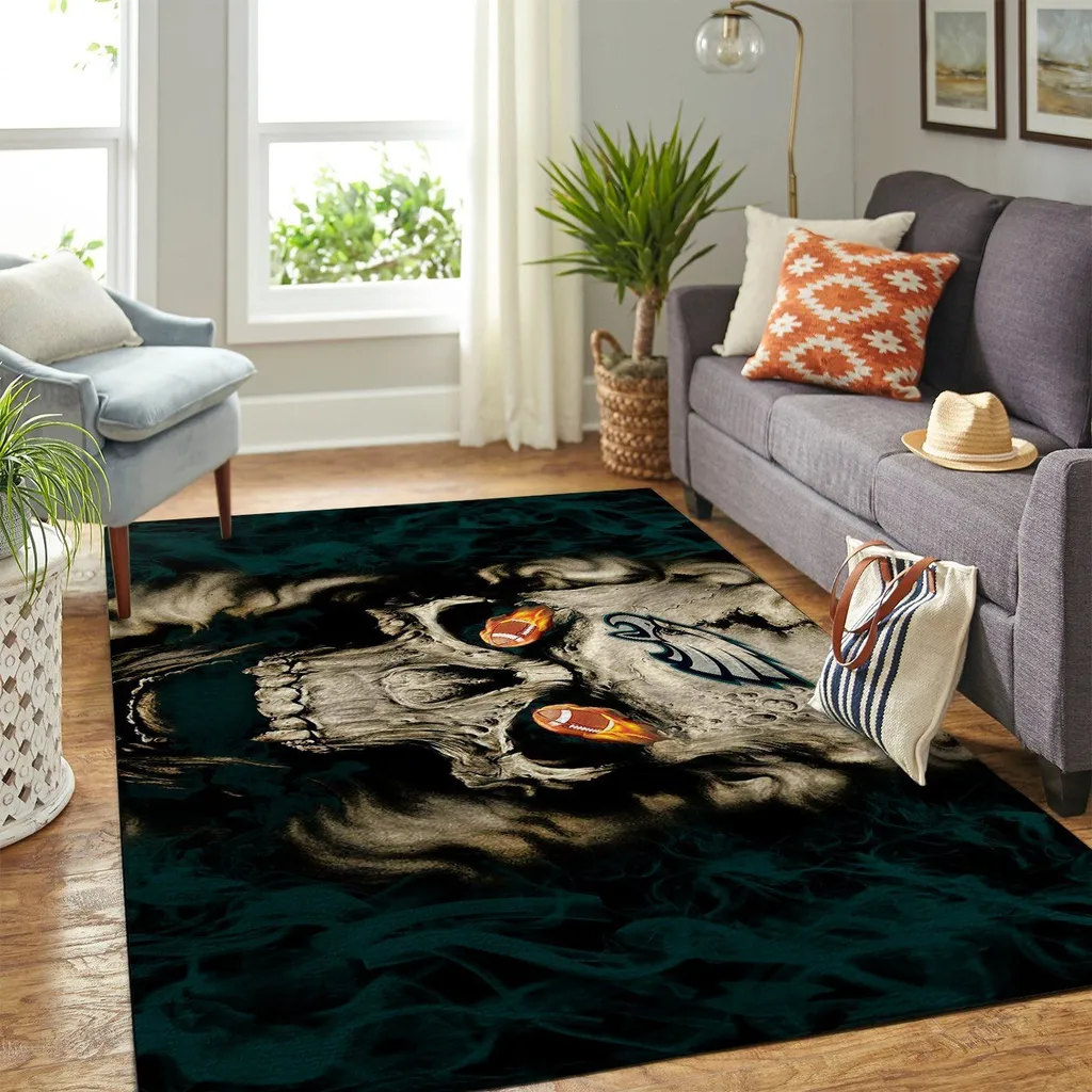 Unique Skeleton Head Home Rug for Stylish Decor Beige and Black