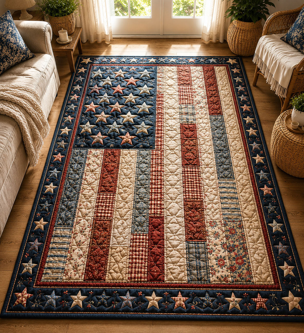 USA 250th Anniversary Area Rug - Non-Slip Washable 3D Print Rug for Living Room & BedroomTVC2108153