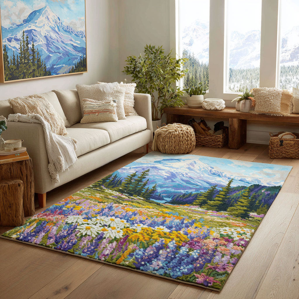 Valley Of Serenity Area Rug - Non-Slip Washable 3D Print Rug for Living Room & BedroomTVC210899