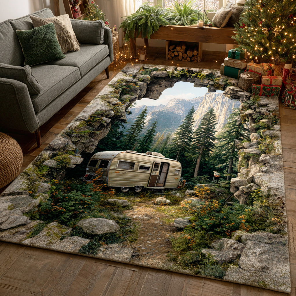 Valley Trek Area Rug - Non-Slip Washable 3D Print Rug for Living Room & BedroomTVC210899