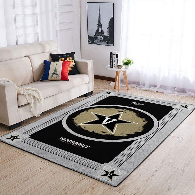 Vanderbilt Commodores Area Rugs Ncaa Football Basketball Living Room Carpet Team Logo