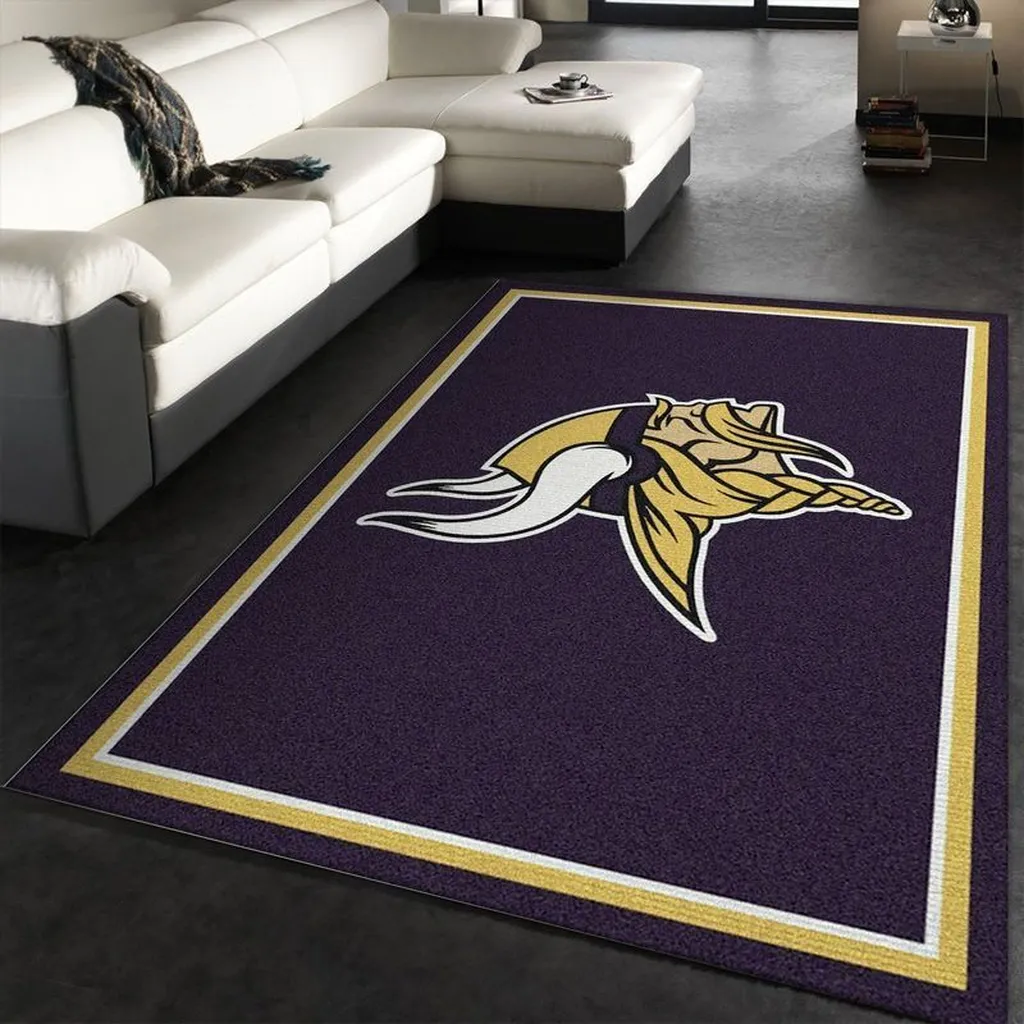 Viking Pattern Area Rug for Stylish Living Room Purple and Yellow