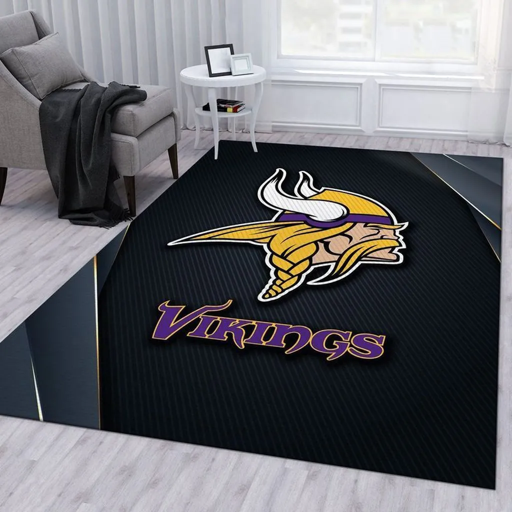 Viking Rug for Living Room and Bedroom Decor Black and Yellow