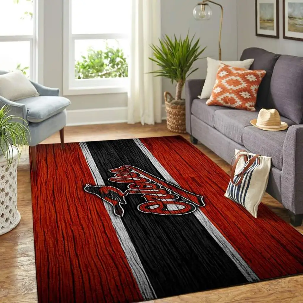 Vintage Area Rug Soft Durable Floor Carpet for Home Black and Red