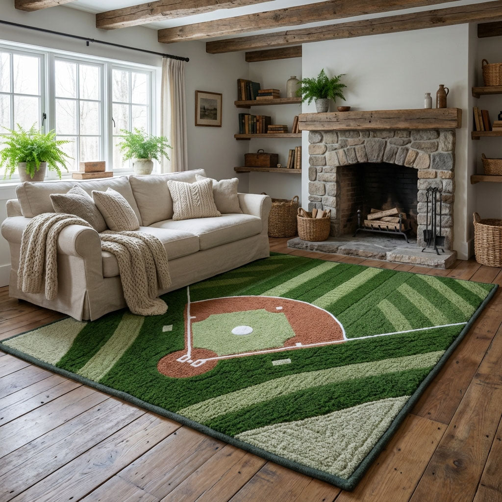 Vintage Baseball Area Rug - Non-Slip Washable 3D Print Rug for Living Room & BedroomTVC210898
