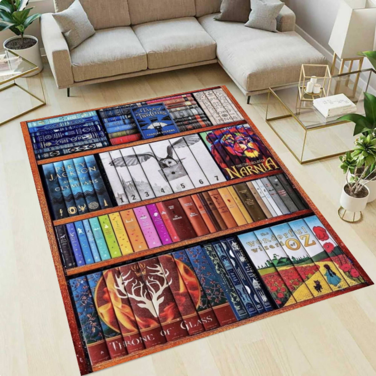 Vintage Bookshelf Rug - Kids Room RugsTVC1708390