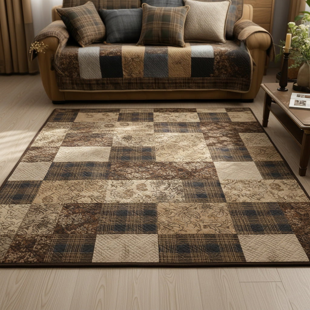 Warm Homestead Area Rug - Non-Slip Washable 3D Print Rug for Living Room & BedroomTVC210897